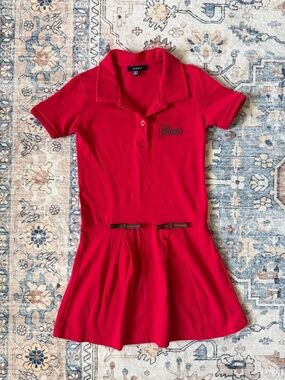 Gucci Bright Red Polo Pleated Skirt Dress